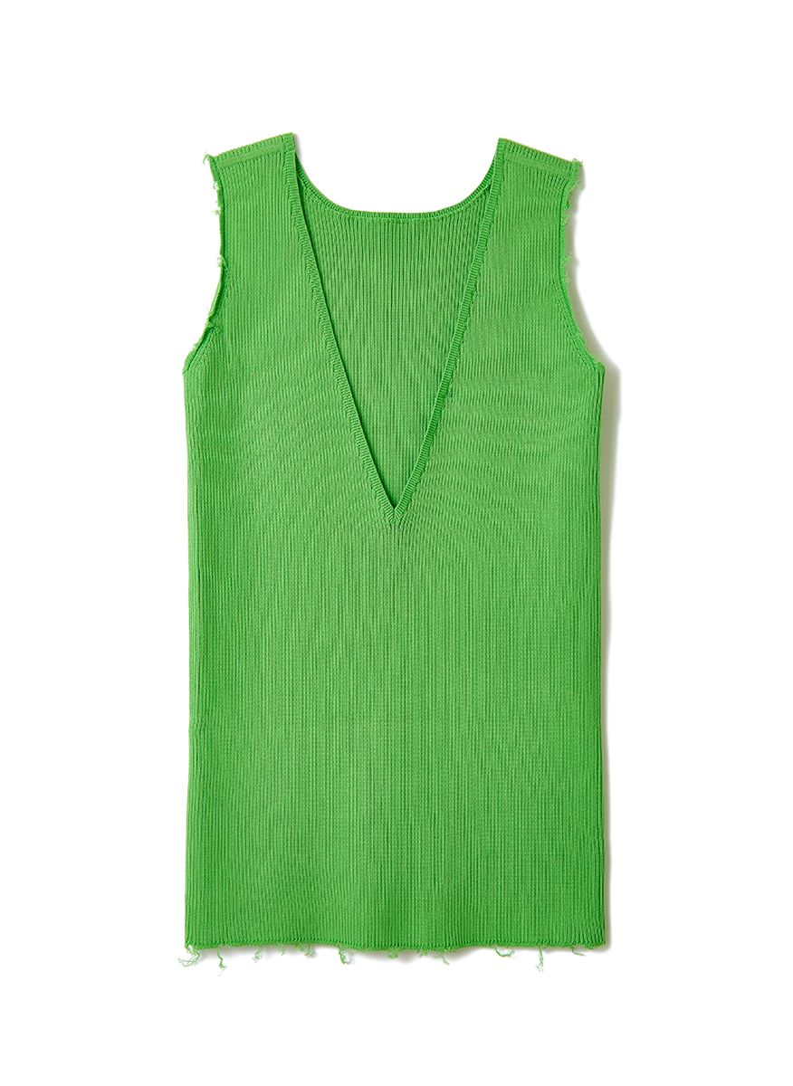 Cotton Rib Line Dress 詳細画像 Green 2