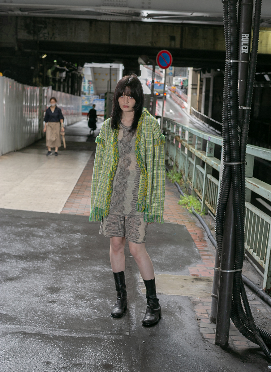 Tweed Knit Cardigan 詳細画像 Green 2