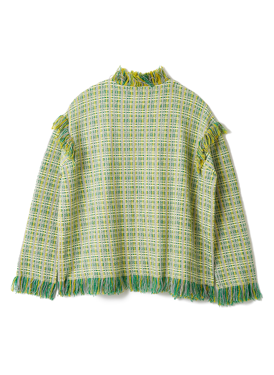 Tweed Knit Cardigan 詳細画像 Green 2