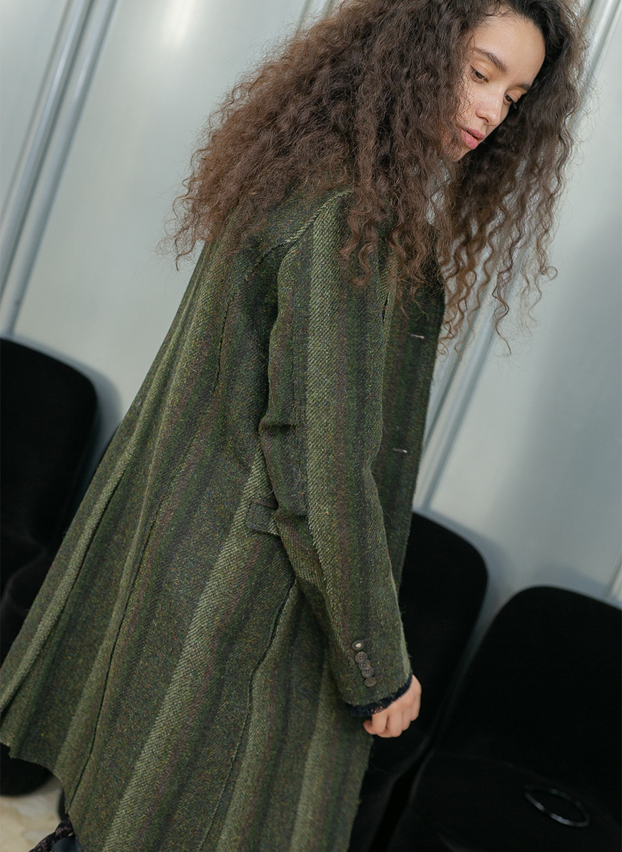 Cut-off Wool Midi Coat 詳細画像 Khaki 4