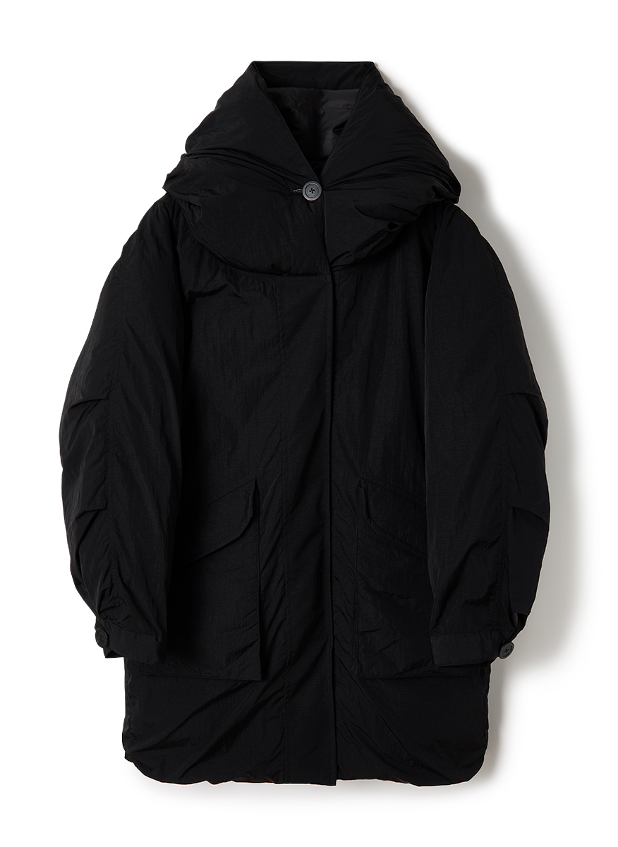 Nylon Puffer Long Down Jacket