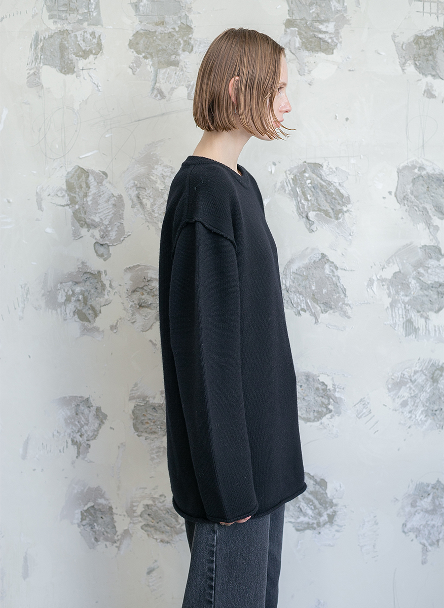 Regular Wool Sweater Large 詳細画像 Black 3