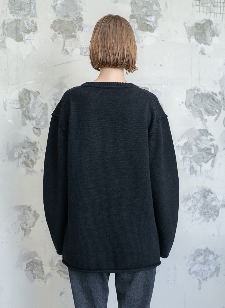 Regular Wool Sweater Large 詳細画像 Black 4