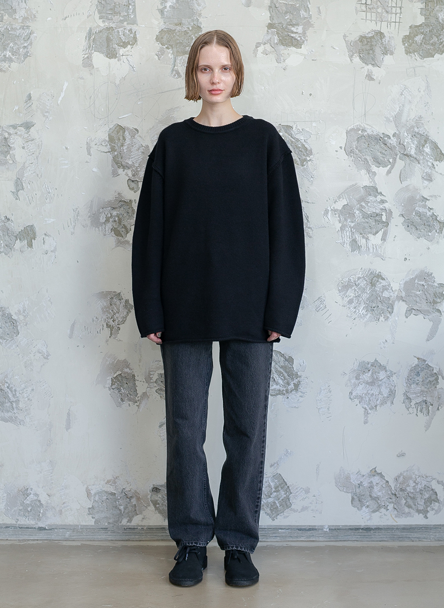 Regular Wool Sweater Large 詳細画像 Black 5