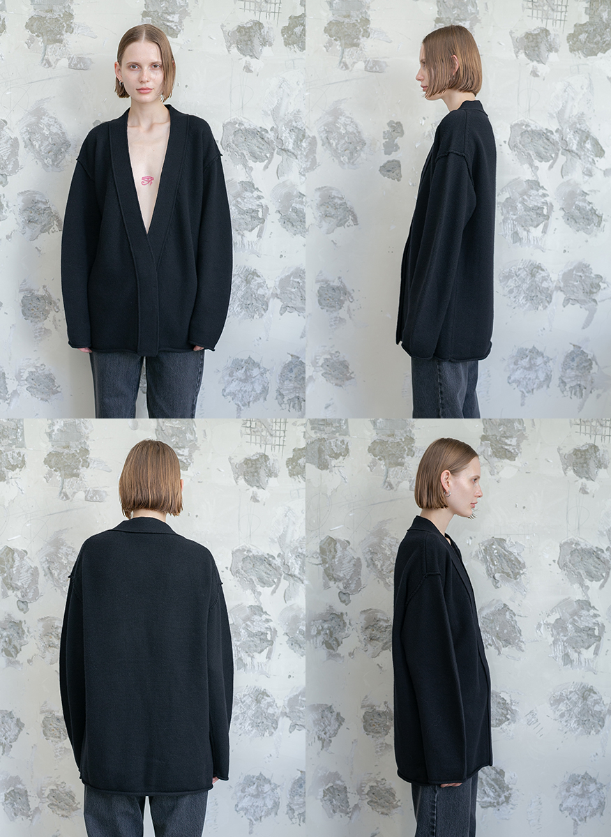 Regular Wool Cardigan Large 詳細画像 Black 1