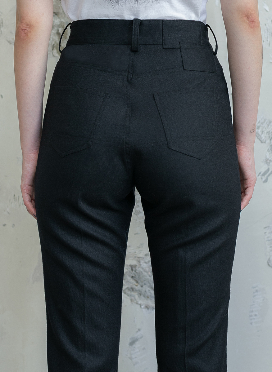 Regular-Six Pocket Wool Flare Trousers 詳細画像 Black 7