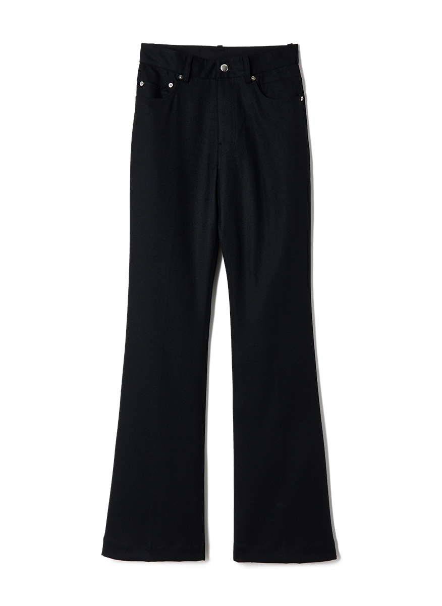 Regular-Six Pocket Wool Flare Trousers