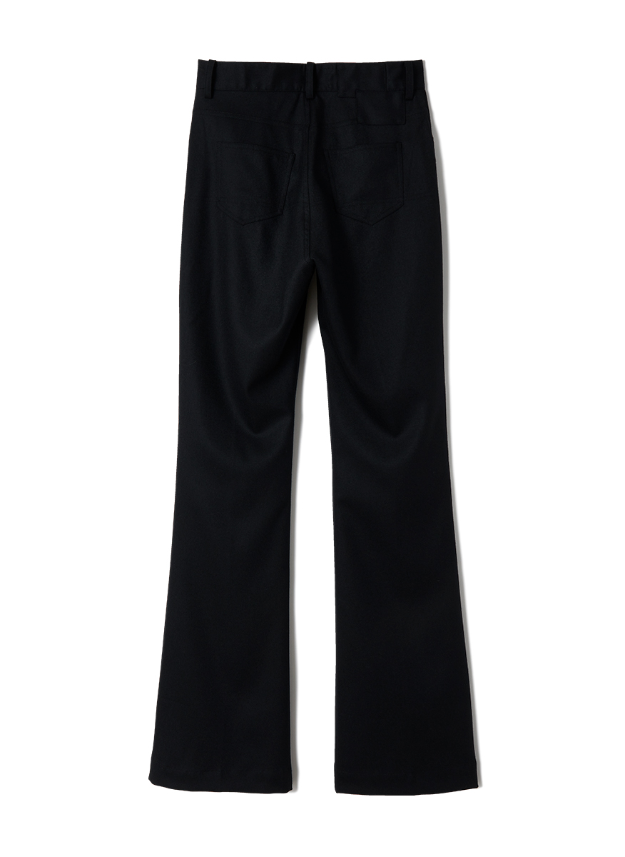 Regular-Six Pocket Wool Flare Trousers 詳細画像 Black 2