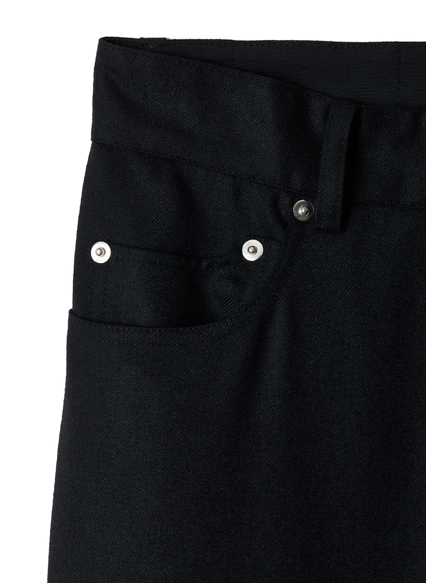 Regular-Six Pocket Wool Flare Trousers 詳細画像 Black 3