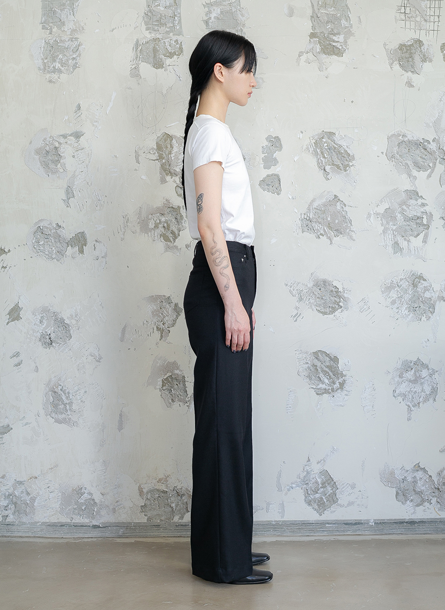 Regular-Six Pocket Wool Wide Trousers 詳細画像 Black 3