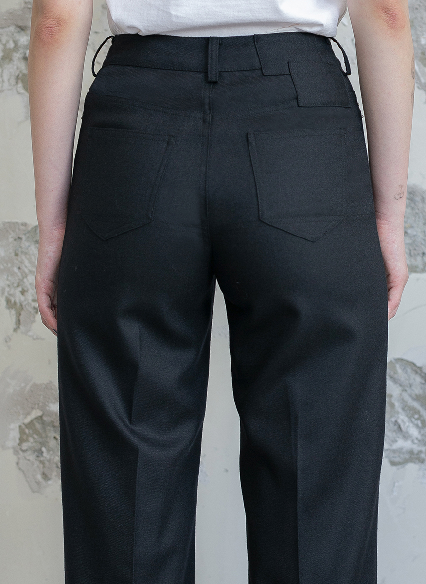 Regular-Six Pocket Wool Wide Trousers 詳細画像 Black 7