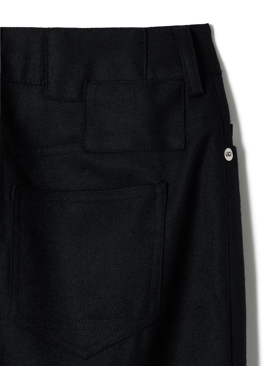 Regular-Six Pocket Wool Wide Trousers 詳細画像 Black 4