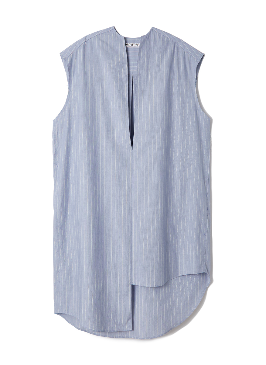 Sleeveless V-neck Blouse 詳細画像 Blue 1