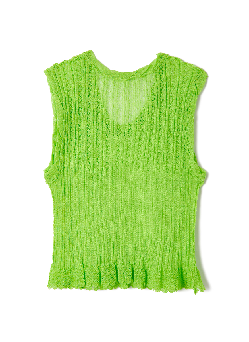 Tiny Rib Cropped Vest 詳細画像 Green 2