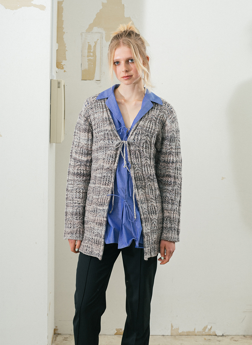 Gradation Cotton Yarn Cardigan