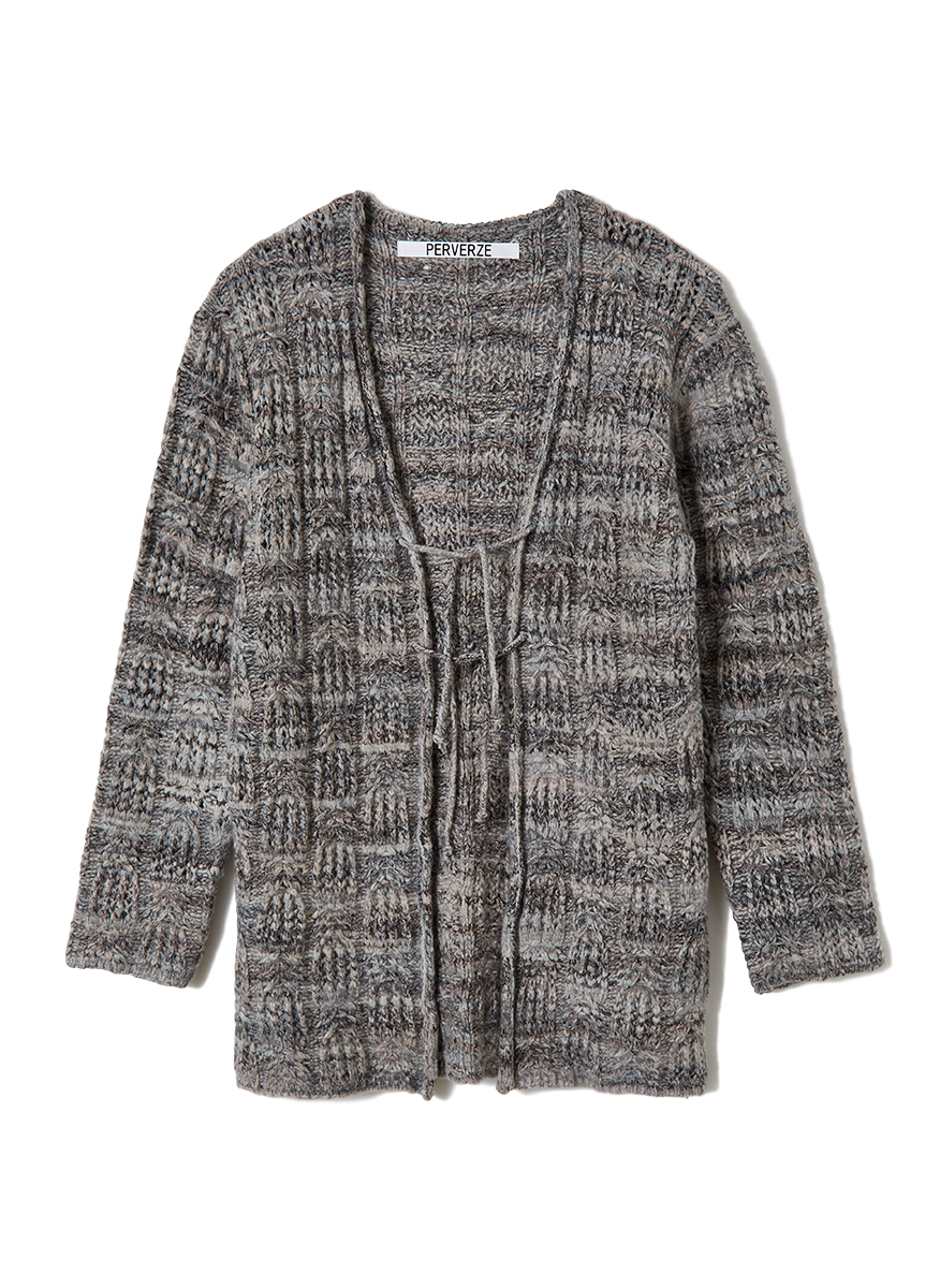 Gradation Cotton Yarn Cardigan 詳細画像 Gray 1