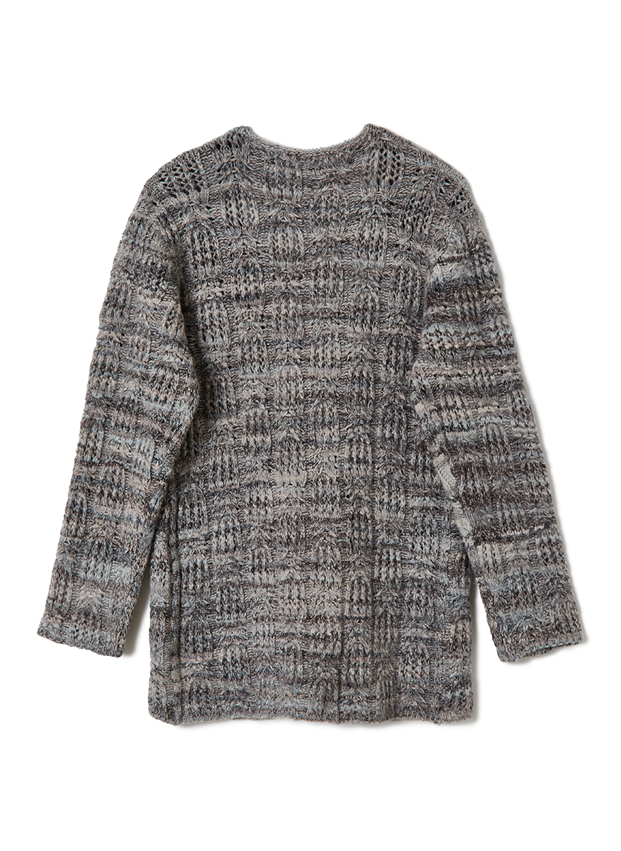 Gradation Cotton Yarn Cardigan 詳細画像 Gray 2