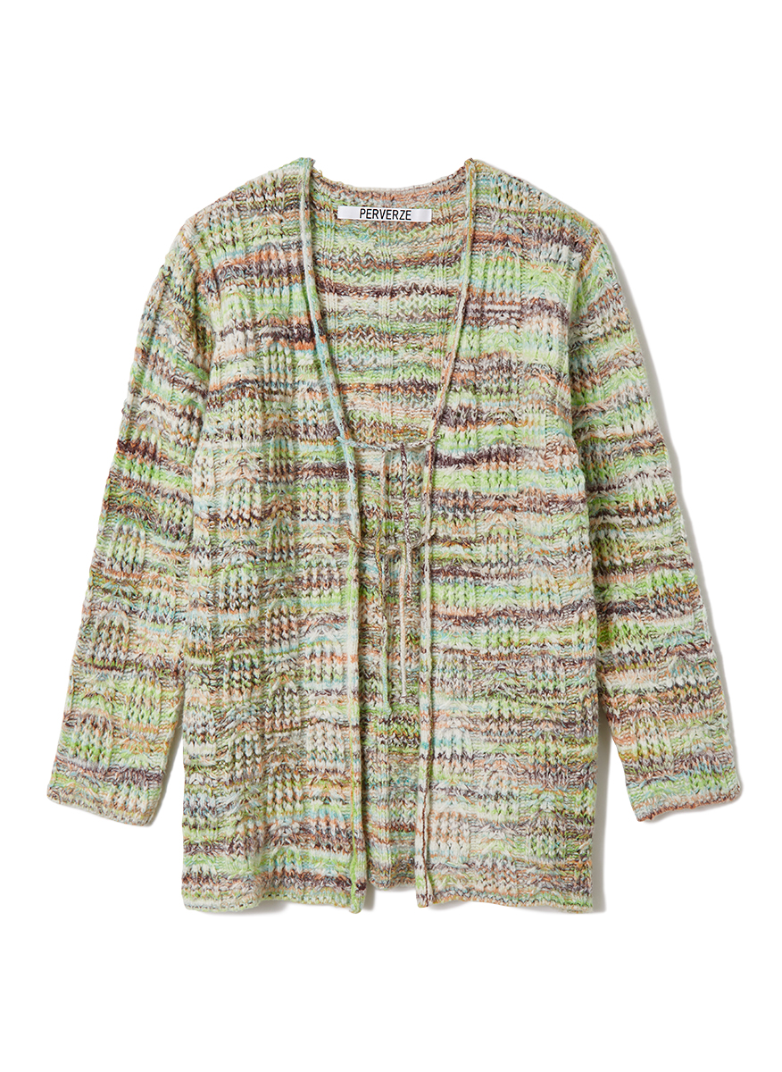 Gradation Cotton Yarn Cardigan 詳細画像 Green 1