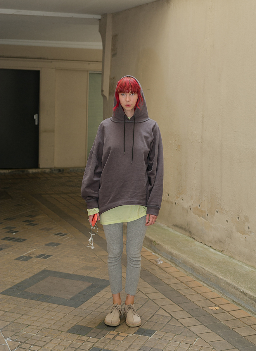 Slip Neck Hoodie 詳細画像 Gray 2