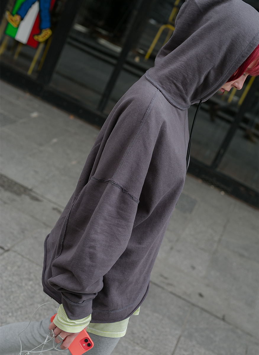 Slip Neck Hoodie 詳細画像 Gray 4