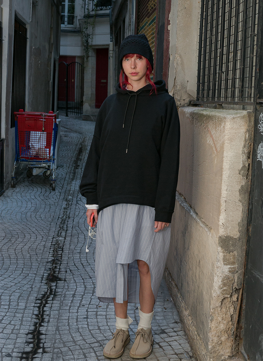 Slip Neck Hoodie 詳細画像 Black 2