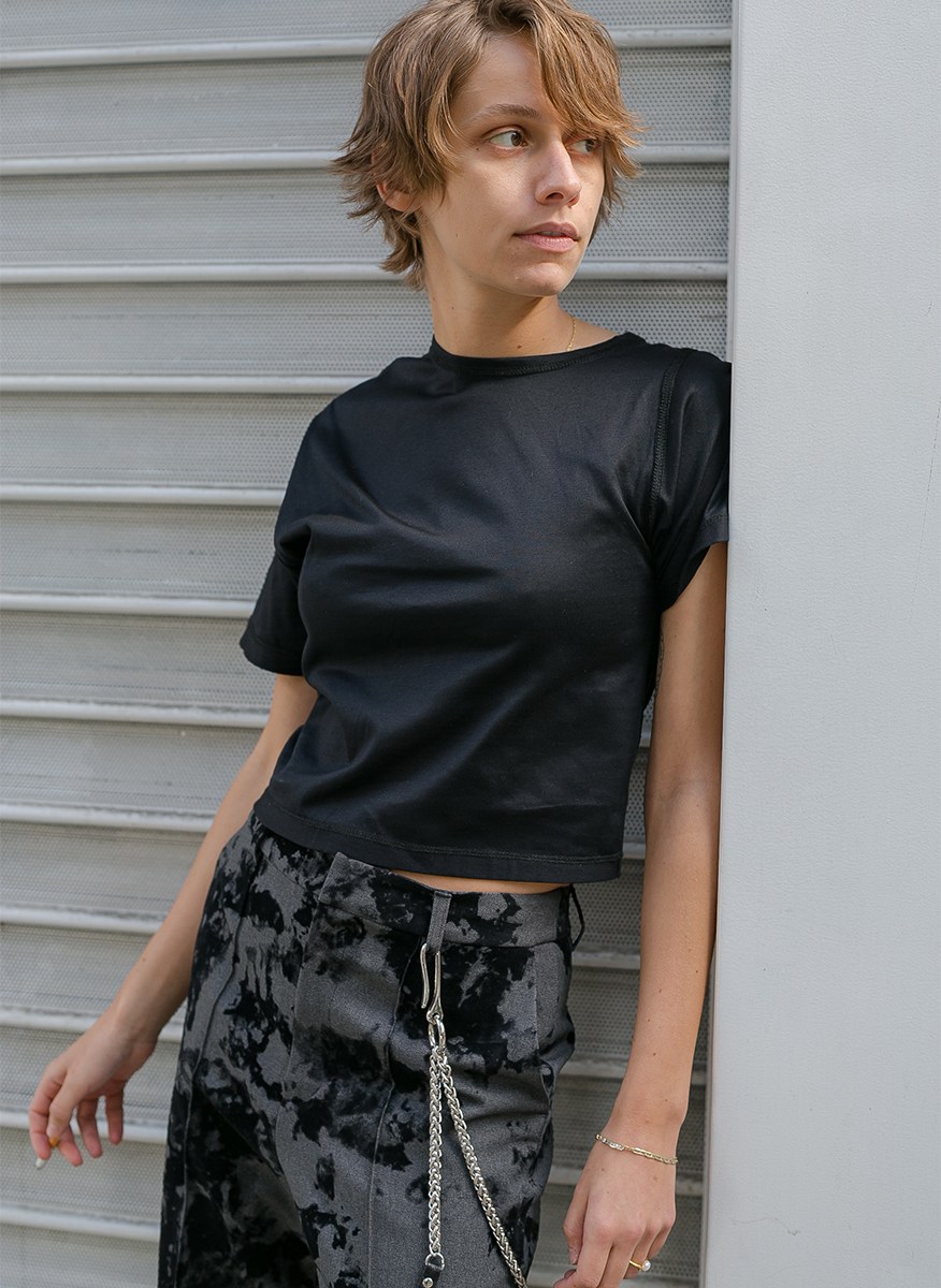 Slip Neck Tee 詳細画像 Black 2