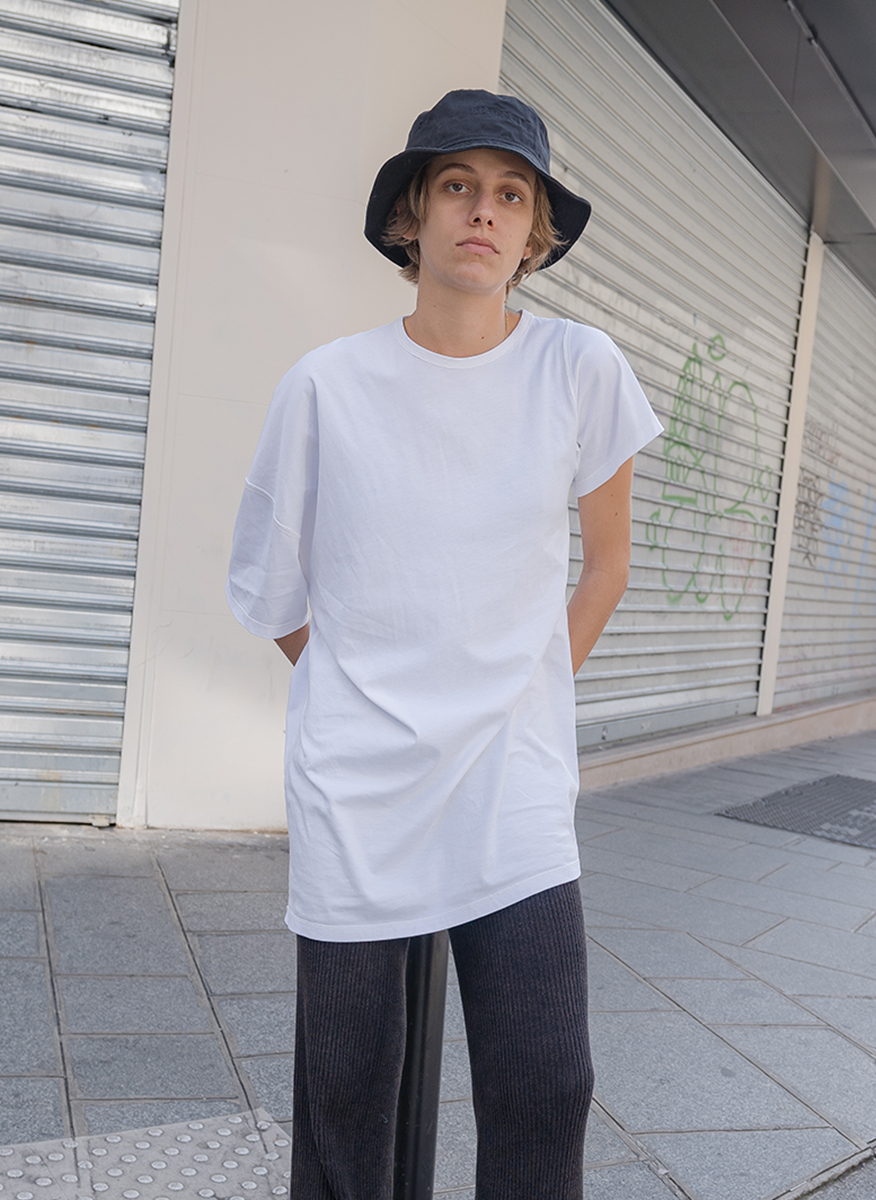 Slip Neck Over Tee 詳細画像 White 1