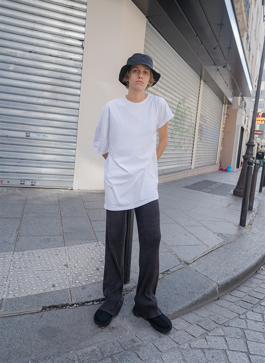 Slip Neck Over Tee 詳細画像 White 2