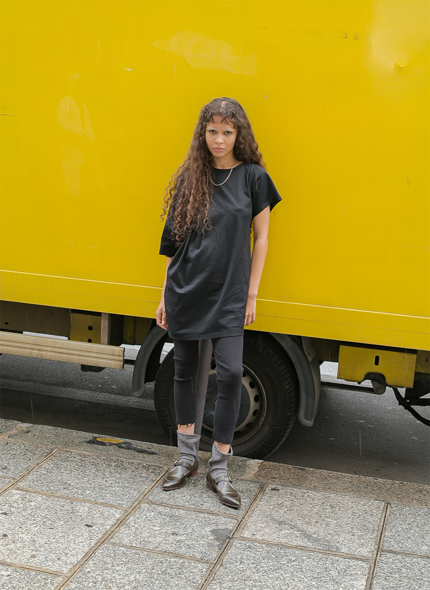 Slip Neck Over Tee 詳細画像 Black 2