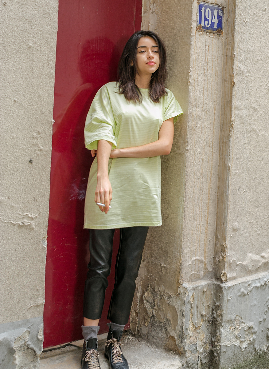 Slip Neck Over Tee 詳細画像 Lime 2