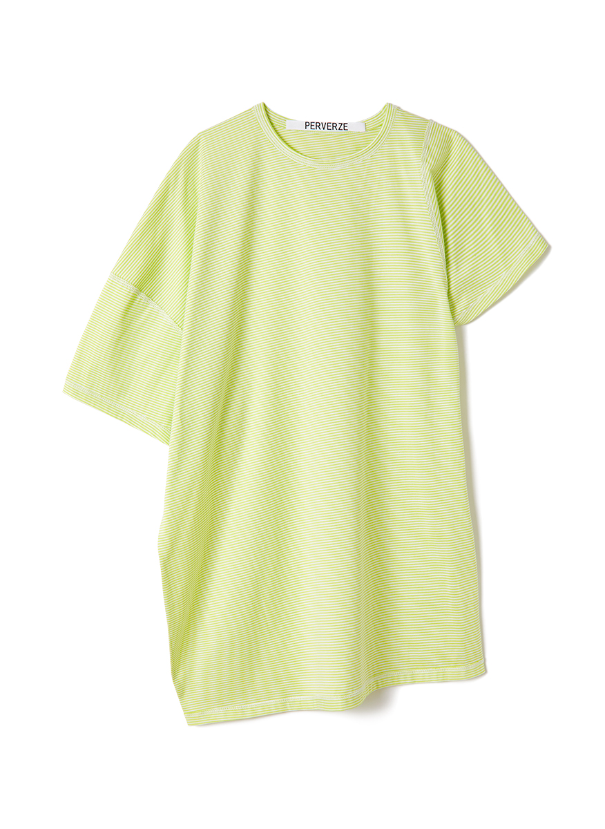 Slip Neck Over Tee 詳細画像 Lime 1