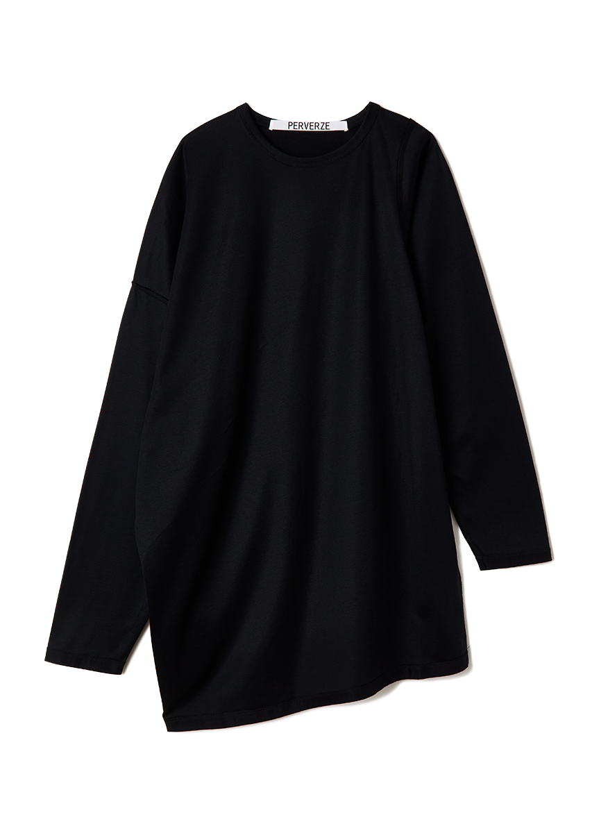 Slip Neck Long Tee 詳細画像 Black 1