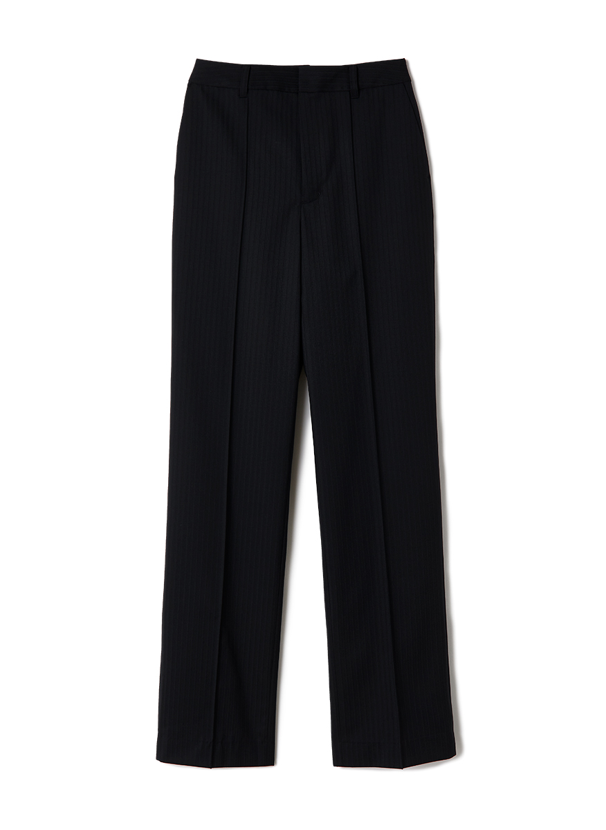 Pin-Tuck Straight Pants 詳細画像 Black 1