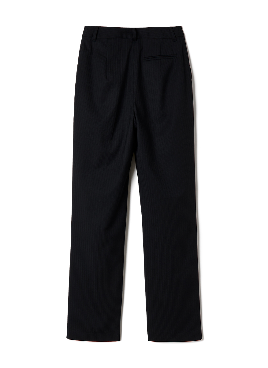 Pin-Tuck Straight Pants 詳細画像 Black 2