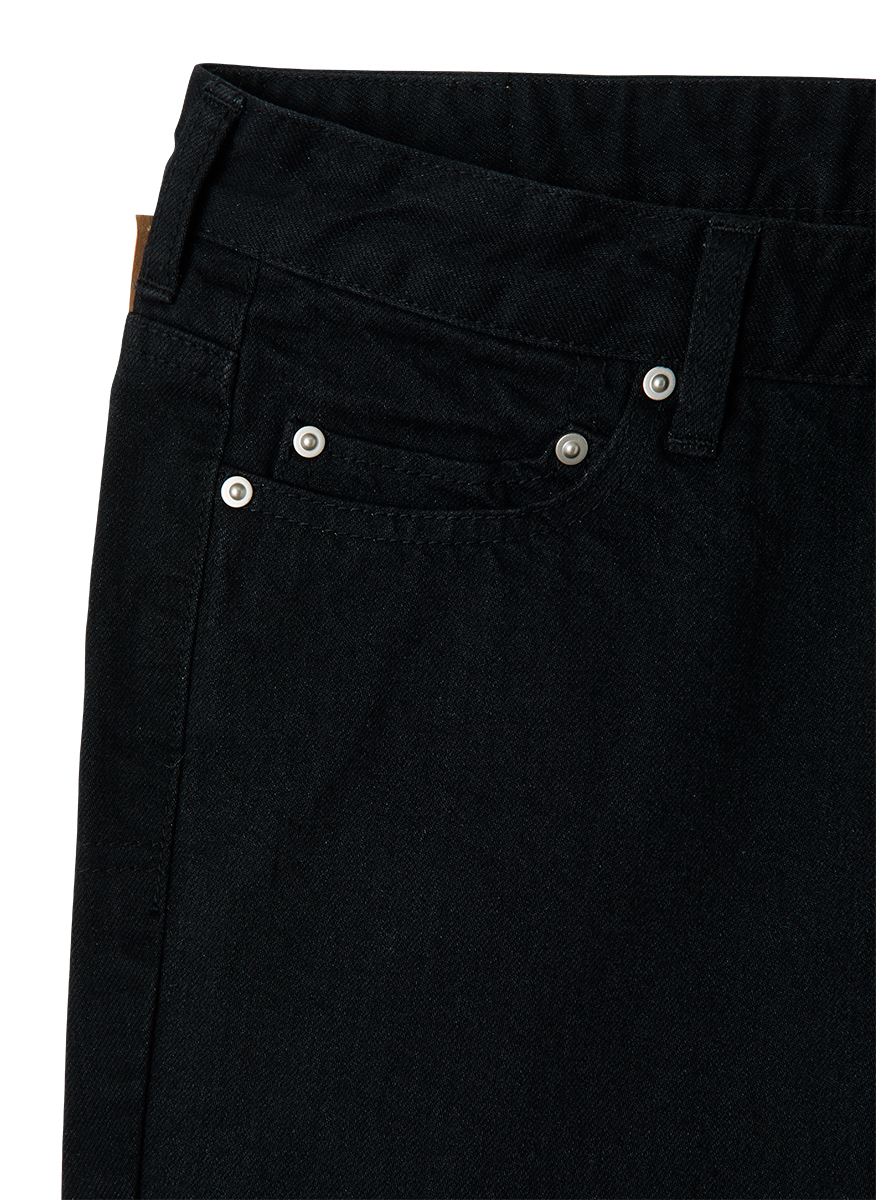 Eco Bio Washed Denim -Low-rise Flair 詳細画像 Black 3