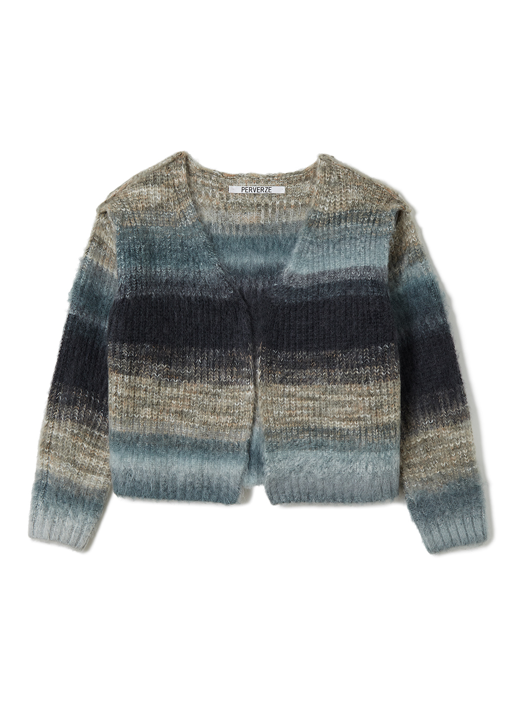 Gradient Stripe Wide Cardigan 詳細画像 Gray 1