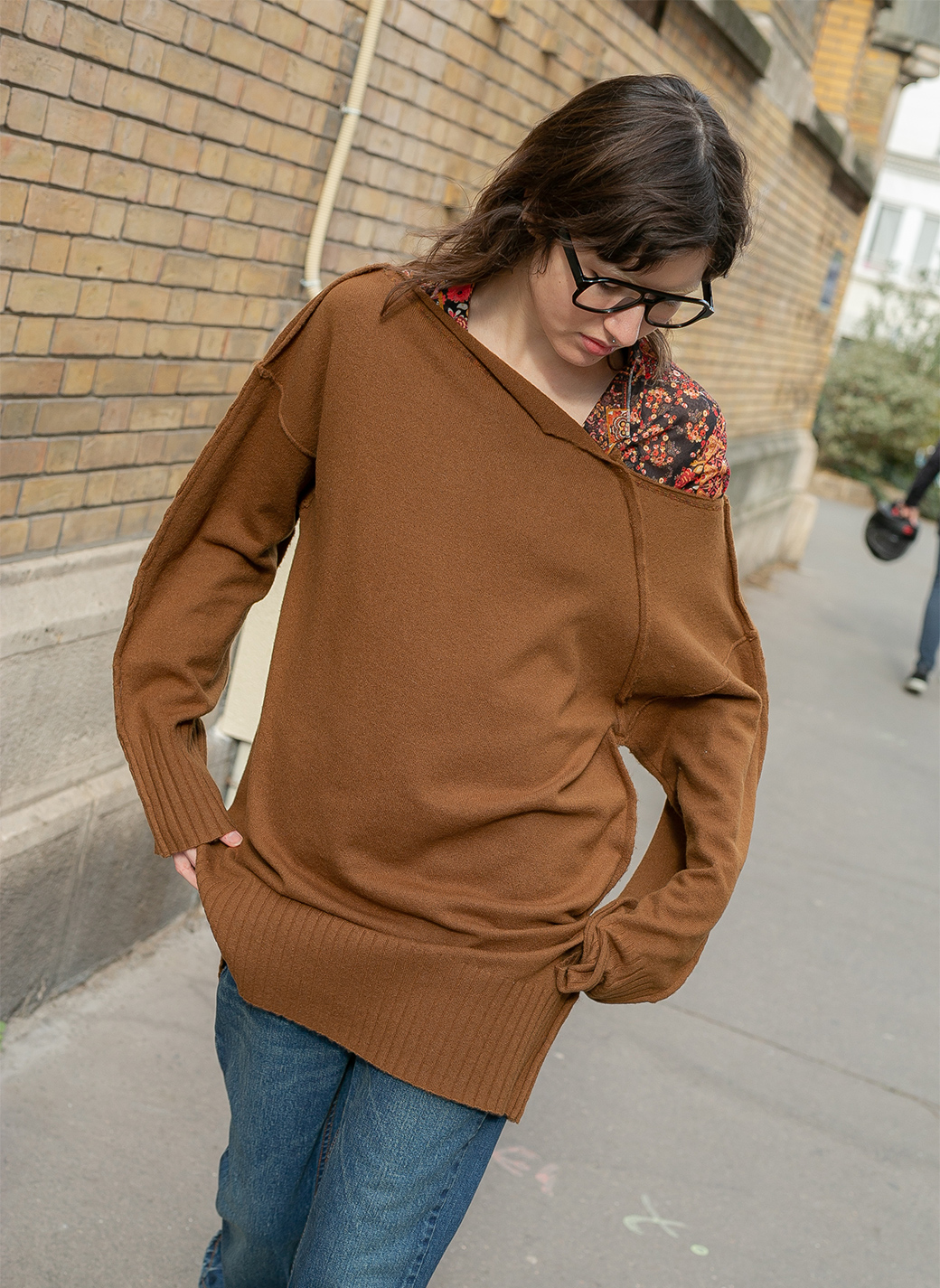 Stitching Large Sweater 詳細画像 Camel 2