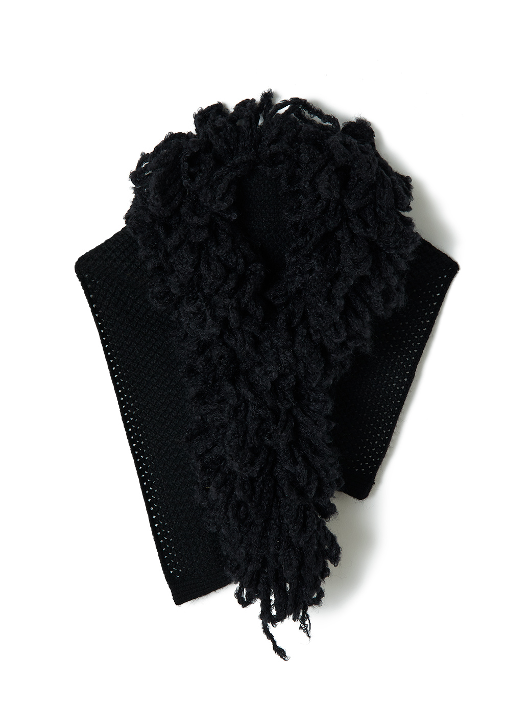 Shaggy Embroidery Scarf 詳細画像 Black 1