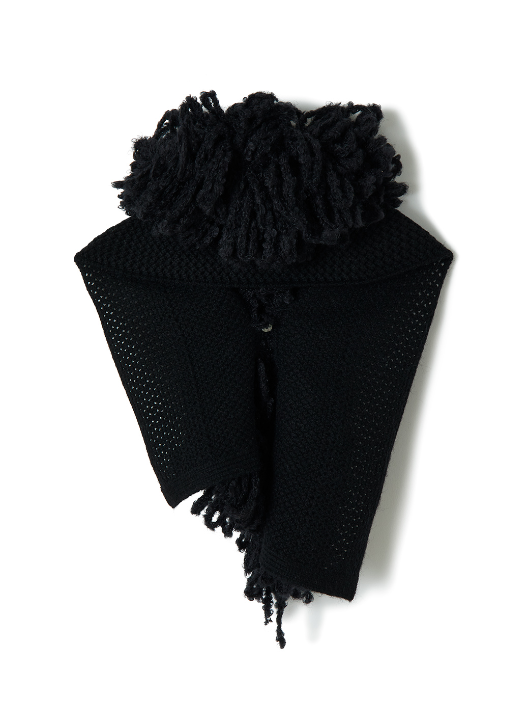 Shaggy Embroidery Scarf 詳細画像 Black 2