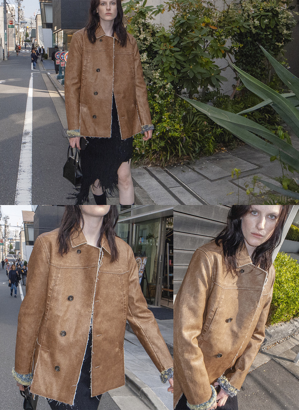 Washed Leather Flap Jacket 詳細画像 Brown 1