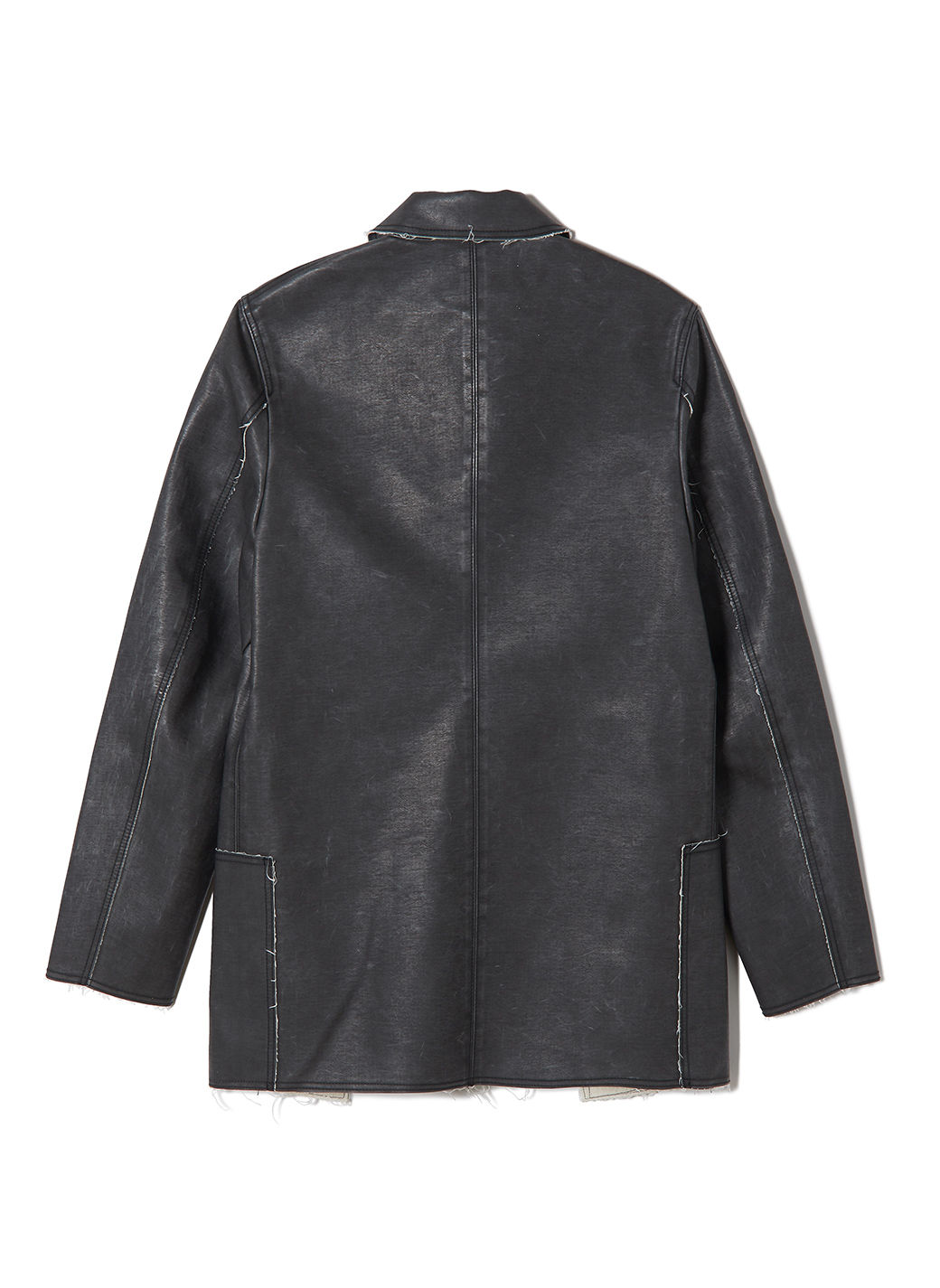 Washed Leather Flap Jacket 詳細画像 Black 2