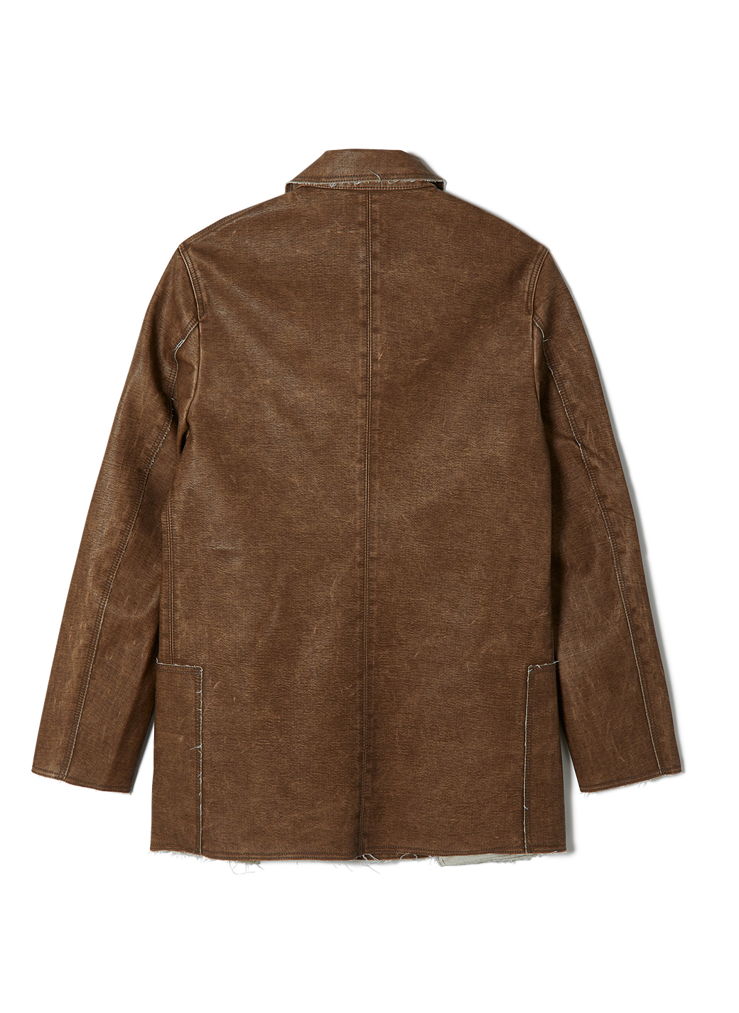 Washed Leather Flap Jacket 詳細画像 Brown 2