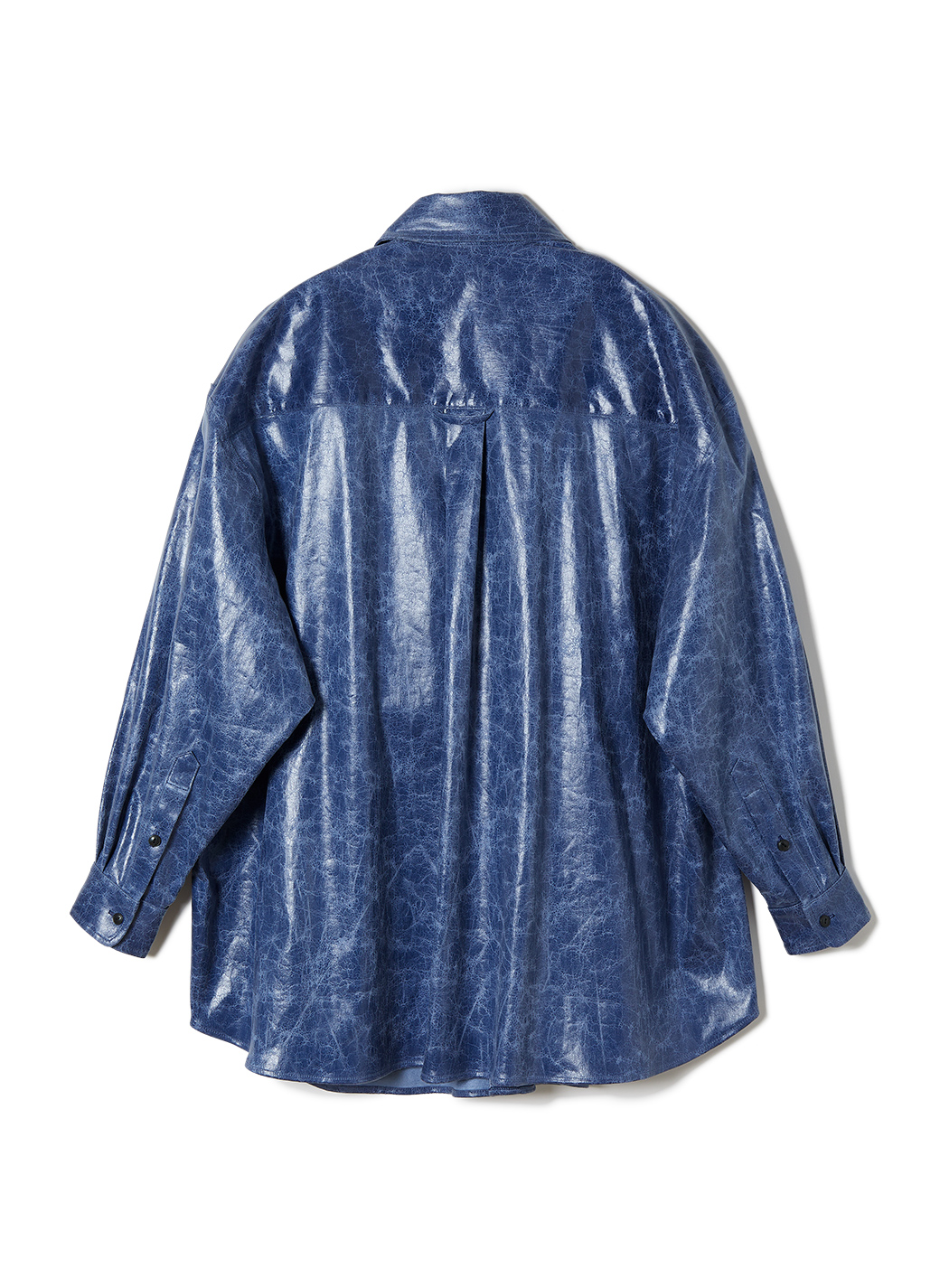 Vegan-Leather Large Shirts 詳細画像 Blue 2