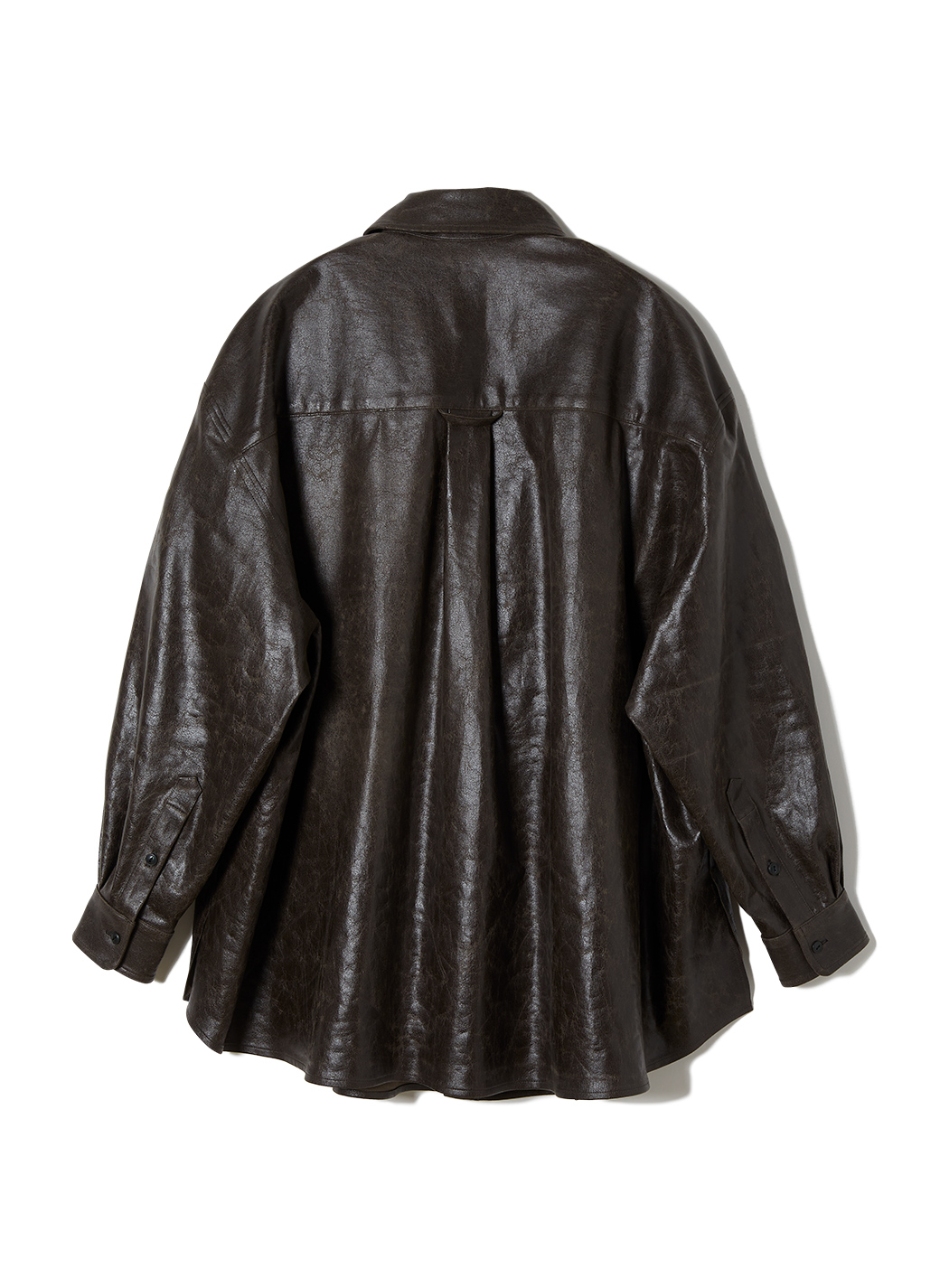 Vegan-Leather Large Shirts 詳細画像 Brown 2