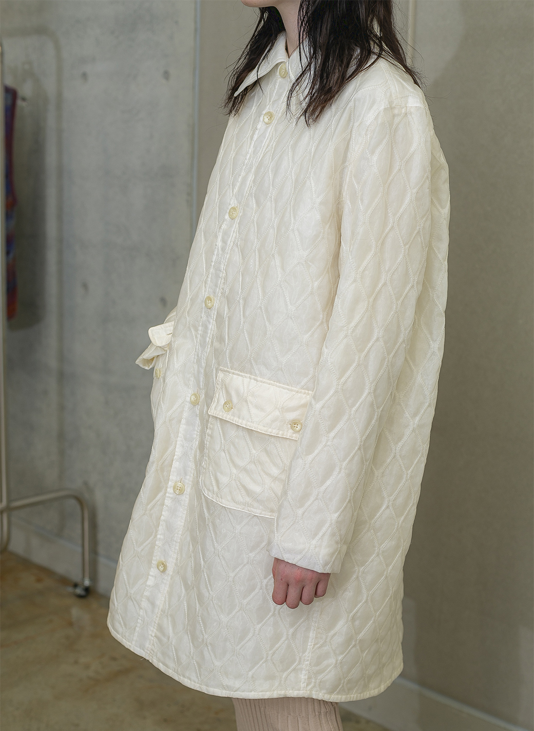 Double Stitch Quilting Jacket 詳細画像 White 2