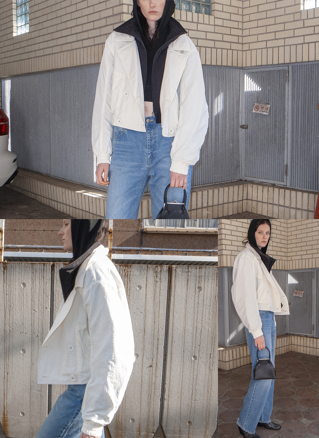 Double Collar Jumper Jacket 詳細画像 White 1