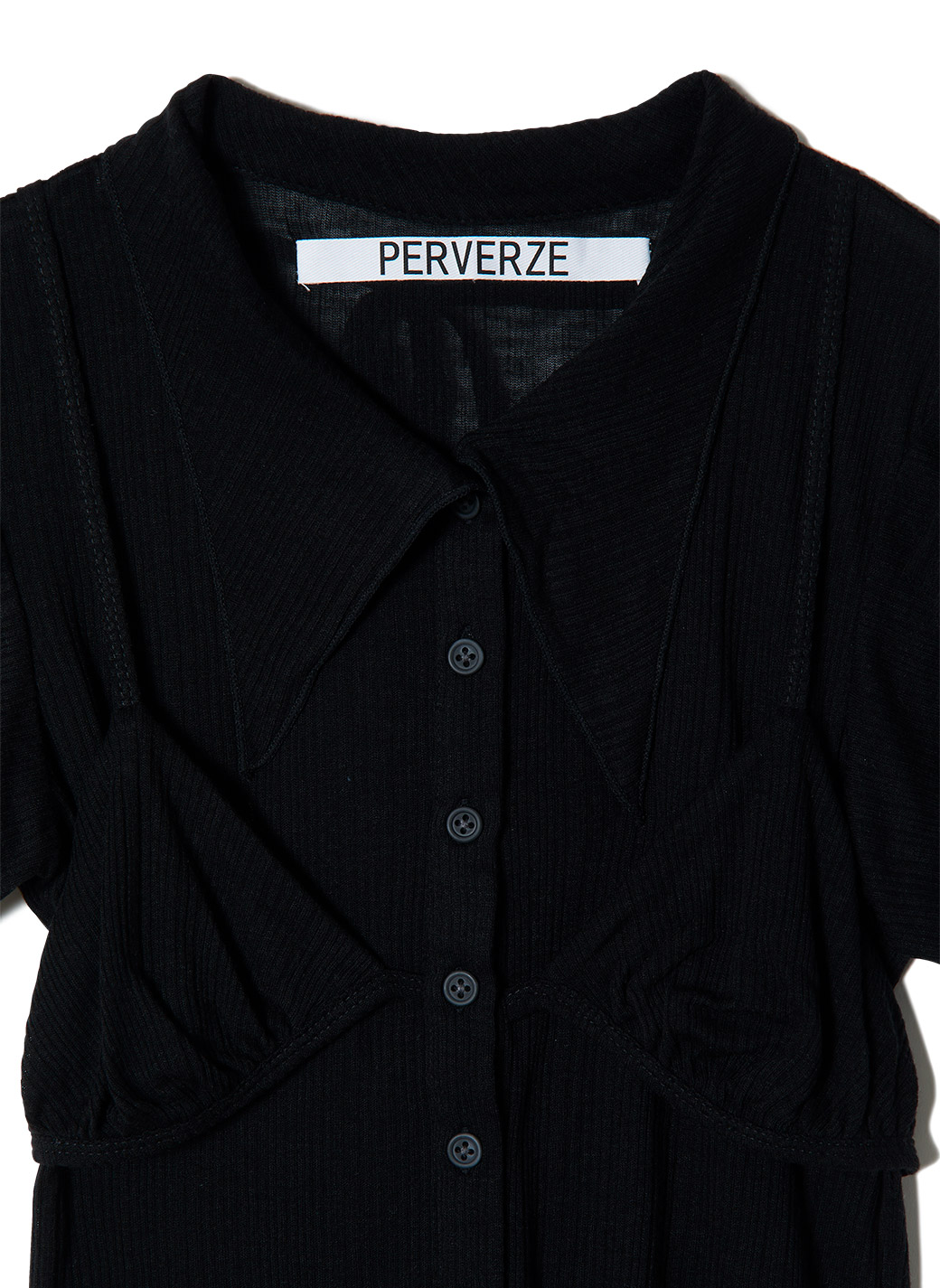 Bra Layered Shirt Top 詳細画像 Black 3