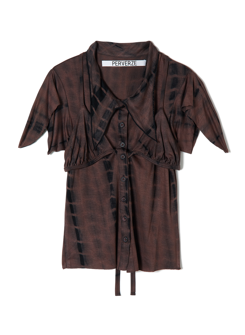 Bra Layered Shirt Top 詳細画像 Brown 1