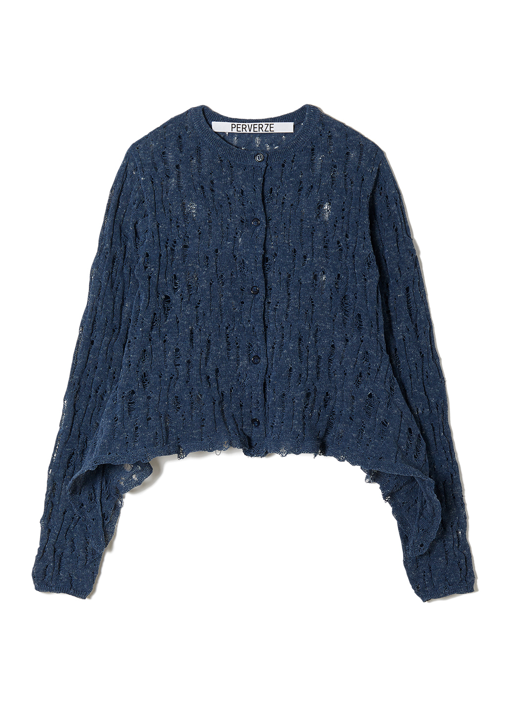 Ladder Crash Knit Cardigan 詳細画像 Navy 1