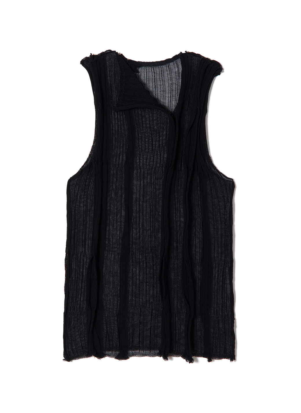 Sheer Ribbed Knit Top 詳細画像 Black 1